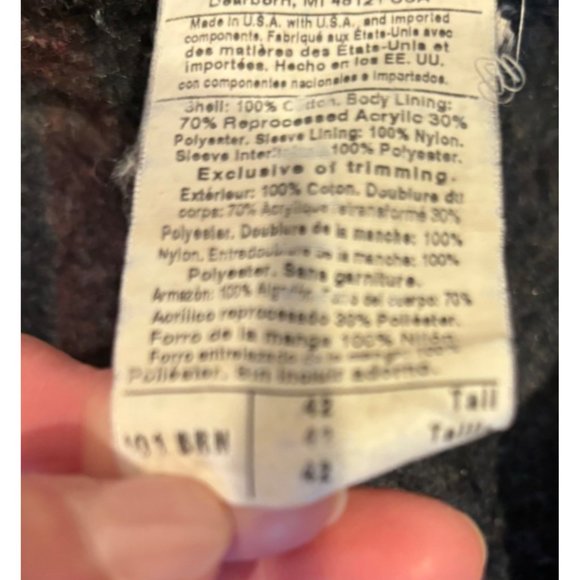 Men's Vintage Detroit Carhartt Blanket Lined Jacket Size 42 TALL - Picture 4 of 10